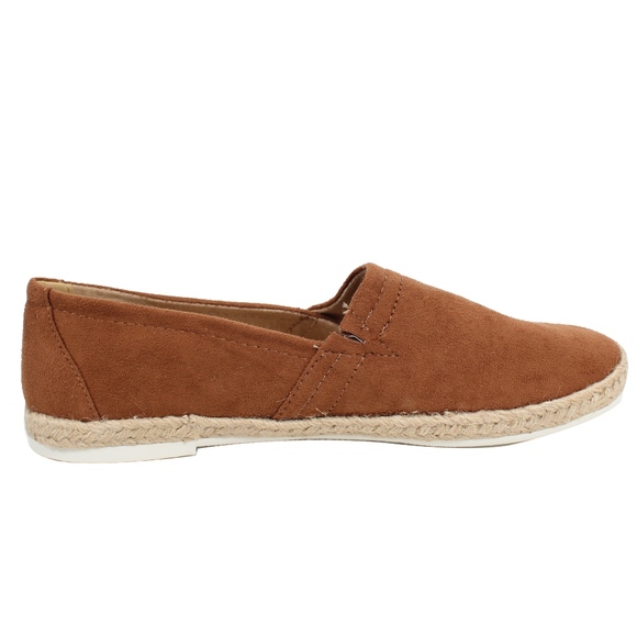 Chestnut faux suede espadrille slip on loafer - Picture 4 of 7